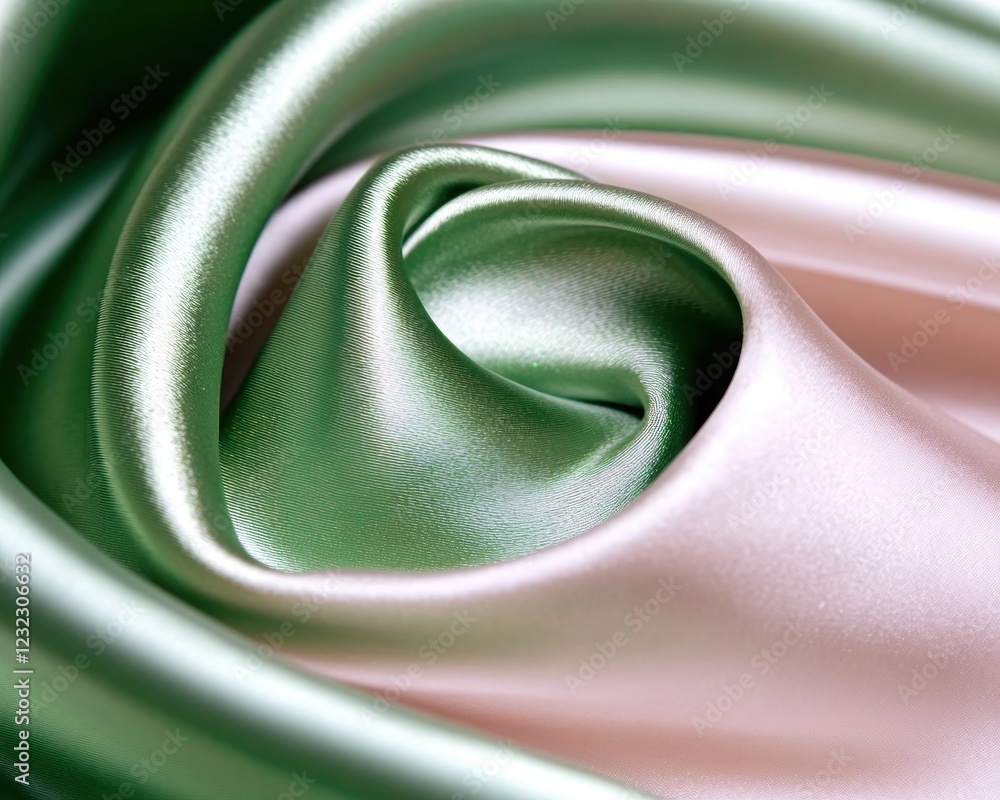 Aufkleber experience the luxurious textures with this close-up of swirling green and pink fabric, an image of 
