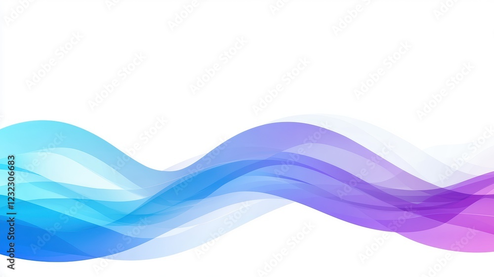 Poster futuristic minimalist gradient wave pattern in soft colors for modern design