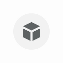 cube dimensional shape icon sign vector