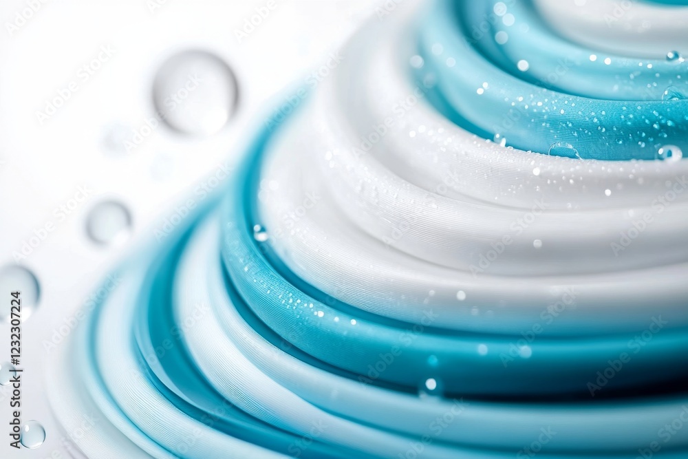 Poster An abstract design of water droplets forming ripples in a circular pattern, emphasizing the concept of plentiful water resources