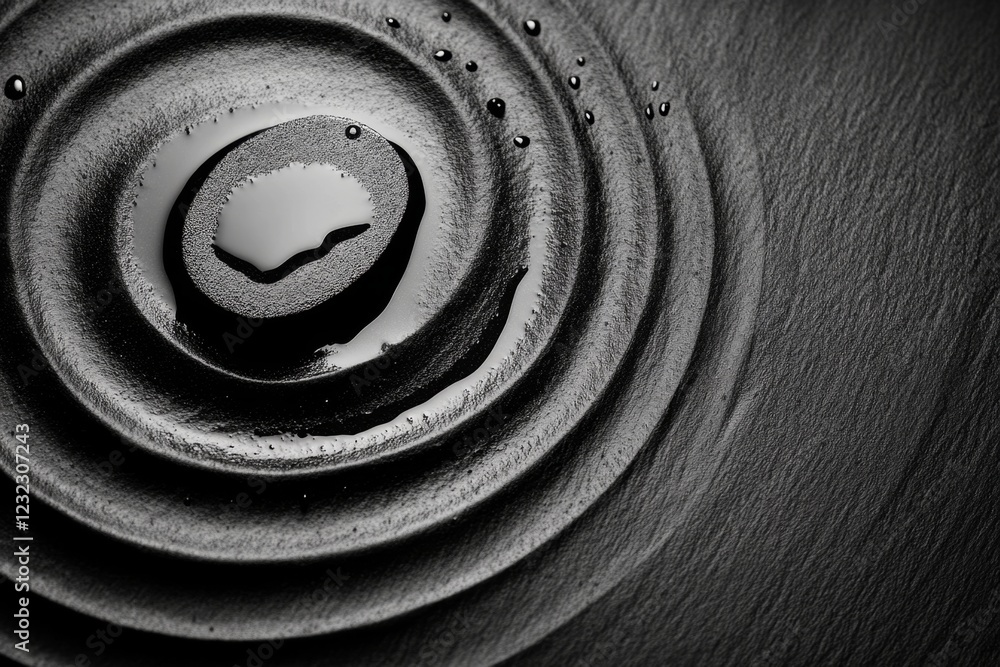 Aufkleber An abstract design of water droplets forming ripples in a circular pattern, emphasizing the concept of plentiful water resources