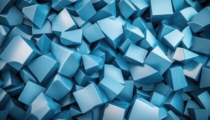 Explore the power of a clear communicator with sharp focus, leading teams toward shared success, embodied in this abstract 3D artwork A compelling image featuring interlocked blue geometric shapes