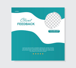 Customer feedback testimonial social media post web banner template