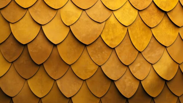 Golden Metallic Scales Detailed Texture Abstract Background for Design and Decoration in Warm Tones
