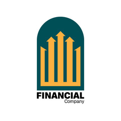 Financial growth logo design vector template