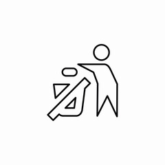 unsuitable waste icon sign vector
