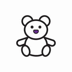 Teddy bear toy icon vector sign