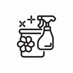 Fresh flower spray clean icon vector sign