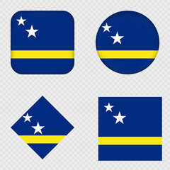 Curacao Flag Icons Pack. Vector illustration.