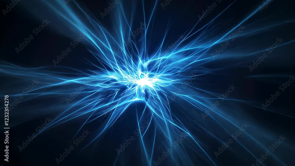 Poster mesmerizing blue particle explosion on dark background evoking oceanic themes with ethereal brillian