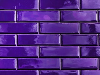 Purple Brick Wall:  A seamless texture of glossy, purple brick tiles, with a rich, deep hue, adding an elegant touch of color and modern sophistication.