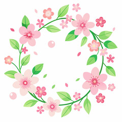 photo frame with flower and text place isolated on white background