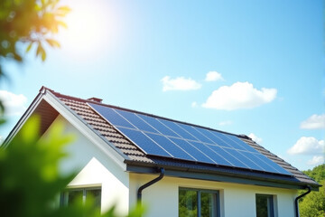 a photo of solar panels on house roof