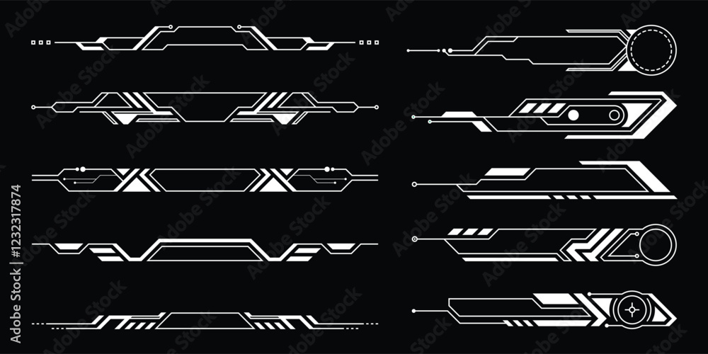 Poster sci-fi futuristic hud dashboard display virtual reality technology screen. user interface set. stati