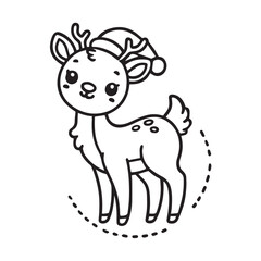 Christmas deer vector on white background