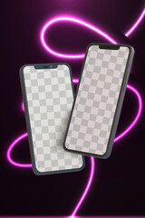 Smartphone mockup presentation display scene