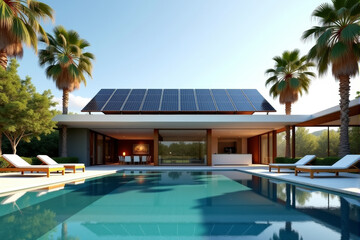 a photo of solar panels on house roof