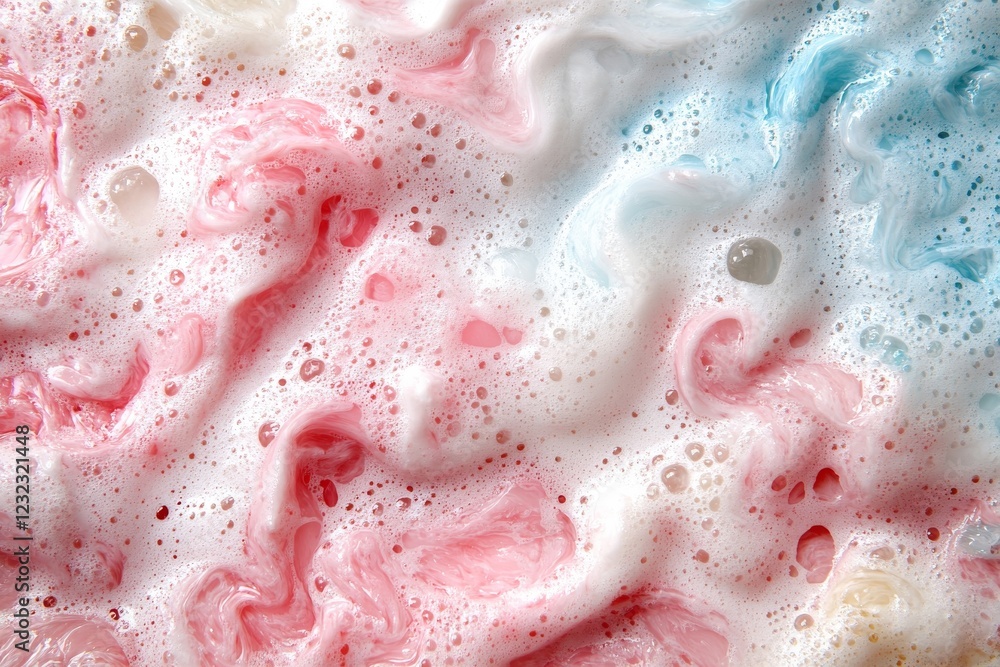 Aufkleber colorful foamy texture with swirls of pink and blue creating a mesmerizing abstract pattern