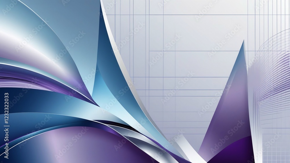 Poster futuristic blue wave pattern with smooth lines
