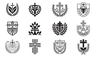 Obraz premium coat of arms of arms logo design set.