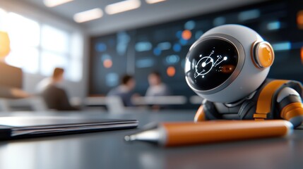 A futuristic classroom setting featuring advanced hologram technology providing an interactive and innovative learning experience with the of cutting edge digital tools and systems  The sleek