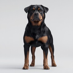 Fototapeta premium Majestic Rottweiler Dog Breed Studio Shot Black and Tan Fur Canine Portrait