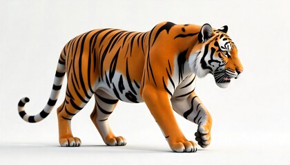 Fototapeta premium Majestic Bengal Tiger Walking Powerful Orange and Black Stripes Wildlife Animal