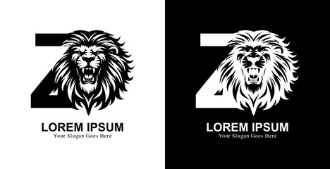 The logo design is in the shape of a lion's head with a front view combined with the letter Z