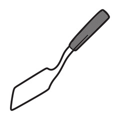 bent spatula vector without hole black and white