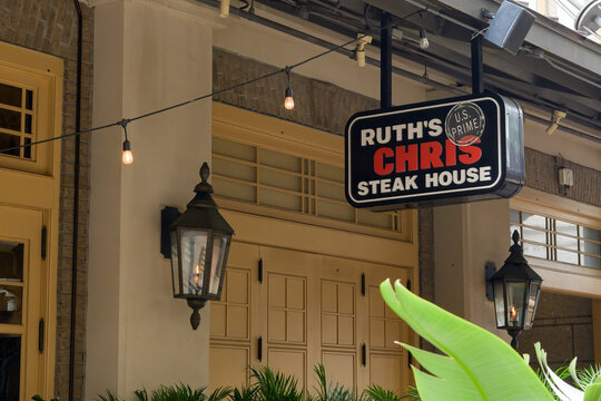 New Orleans, LA, USA - January 4, 2025: Ruth's Chris Steak House on Fulton Street in the Warehouse District