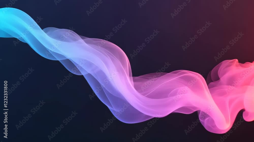 Poster colorful smoke trails on dark background with gradient effect for dynamic design and modern aestheti