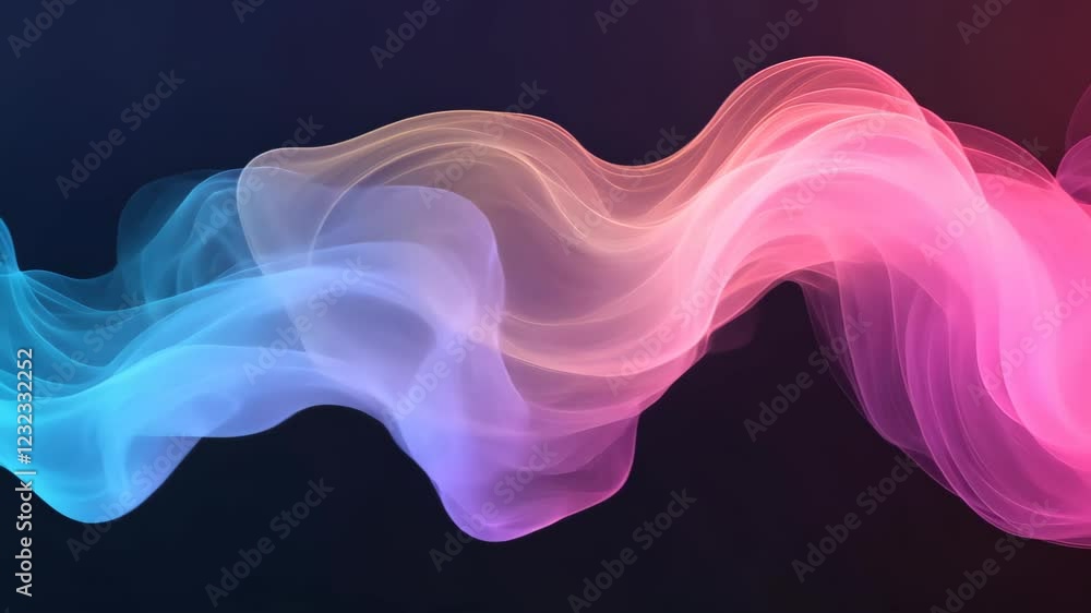 Poster colorful smoke trails on dark background with gradient effect for dynamic design and modern aestheti