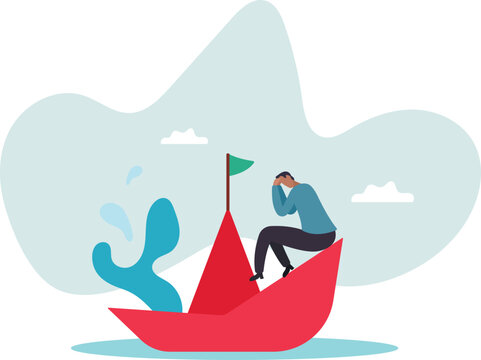 Panic or fear in business crisis situation, frustrated or helpless bankruptcy, trouble and problem or time running out .business concept.flat character.