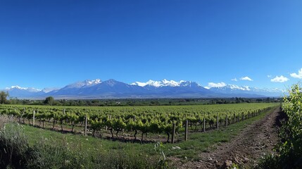 Fototapeta premium Majestic Mountain Vineyard Landscape