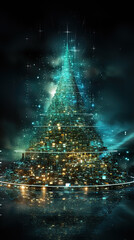 Green Color Christmas Tree- Was Made By A Coding Program