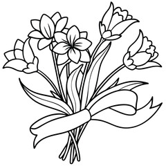 Obraz premium White lily flower vector illustration, floral design of lily, vector drawing of lily flower