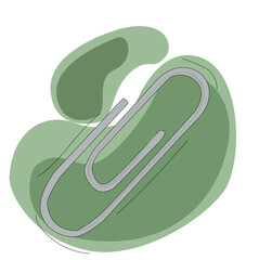 paperclip. image of the metal paper clip.Grey metal paperclip 