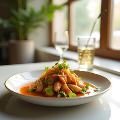Healthy and Colorful Food on a White Plate