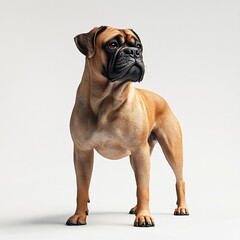 Obraz premium Majestic Bullmastiff Dog Breed Standing Pose Studio Shot Light Brown Coat