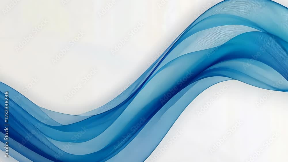 Poster abstract background of liquid metallic waves in silver tones, featuring fluid dynamics and soft curv