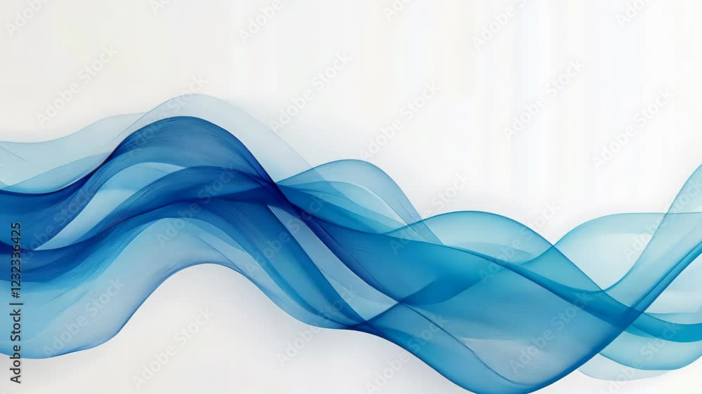 Poster abstract background of liquid metallic waves in silver tones, featuring fluid dynamics and soft curv