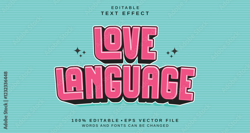 Aufkleber editable text style effect - love language text style theme.