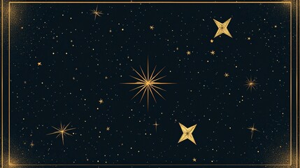 Fototapeta premium Golden Stars Set Flat Vector Illustration for Creative Designs