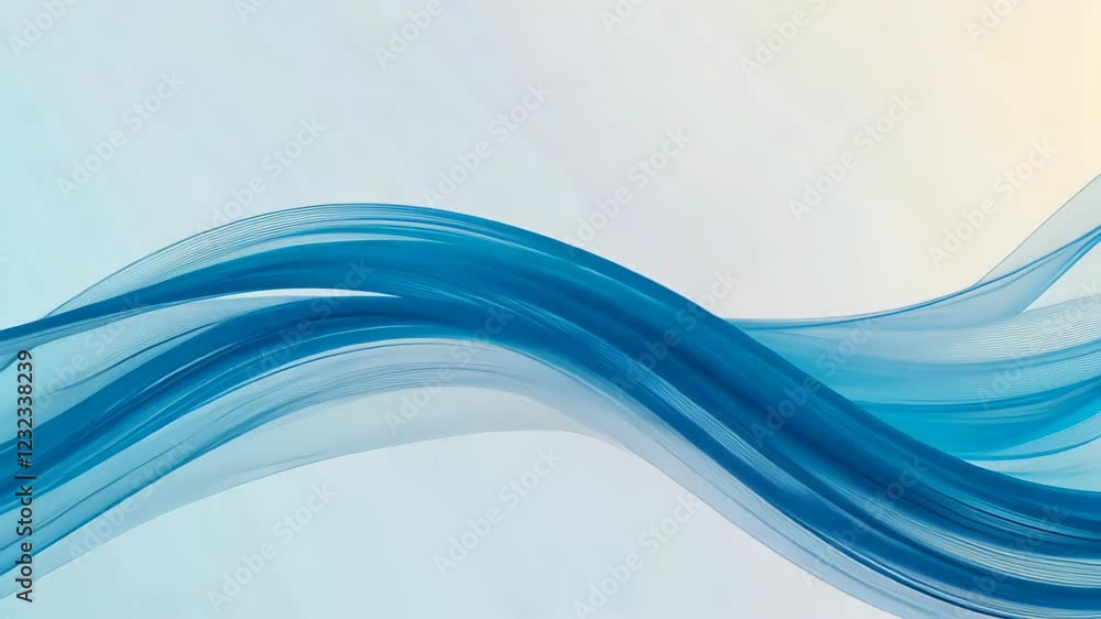 Poster abstract metallic liquid waves in silver and blue background for modern design and trendy projects w