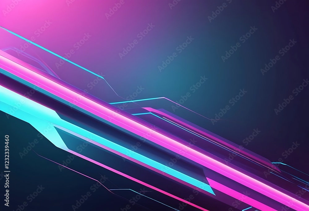 Poster abstract neon lines dynamic background design