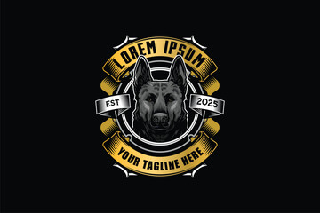 German Shepard dog cartoon character vector image template