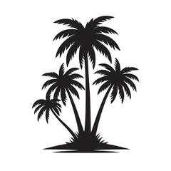 Palm Tree Silhouette - Graphic Element for Tropical Design - Palm Tree Vector - Palm Tree Illustration - Minimalist Palm Silhouette - Palm Vector - Palm Digital Art
