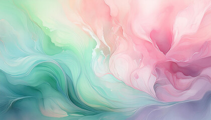 Obraz premium a dreamy abstract colorful background with watercolor style blends of pastel pink mint green and light lavender