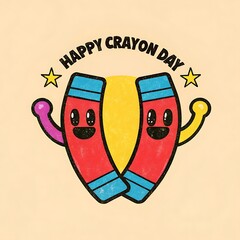 Happy Crayon day design for national celebration poster