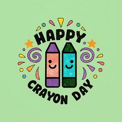 Happy Crayon day design for national celebration poster